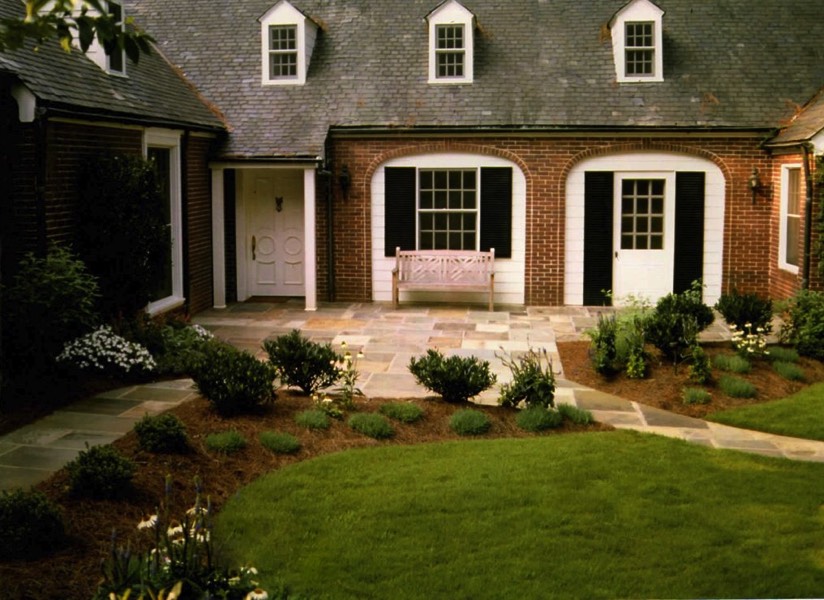 Patio Penn flagstone at entrance courtyard